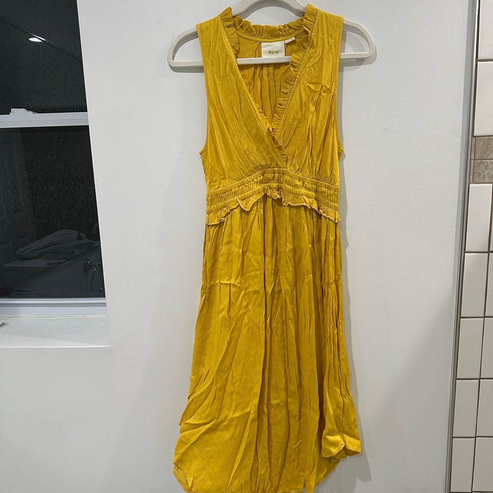 Anthropologie Golden Yellow Midi Dress